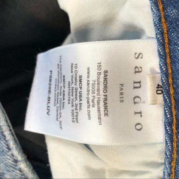 Sandro Misty Star Stitched Straight High-Rise Jeans EU Size 40 US Size 10 - Picture 10 of 15